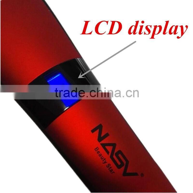 2016 New arrive ionic hair straightener brush with ceramic coating NASV hair straightening brush electric LCD hair straightening