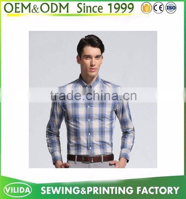 Guangzhou Factory Latest Men Plaid Casual Shirts Of Pictures