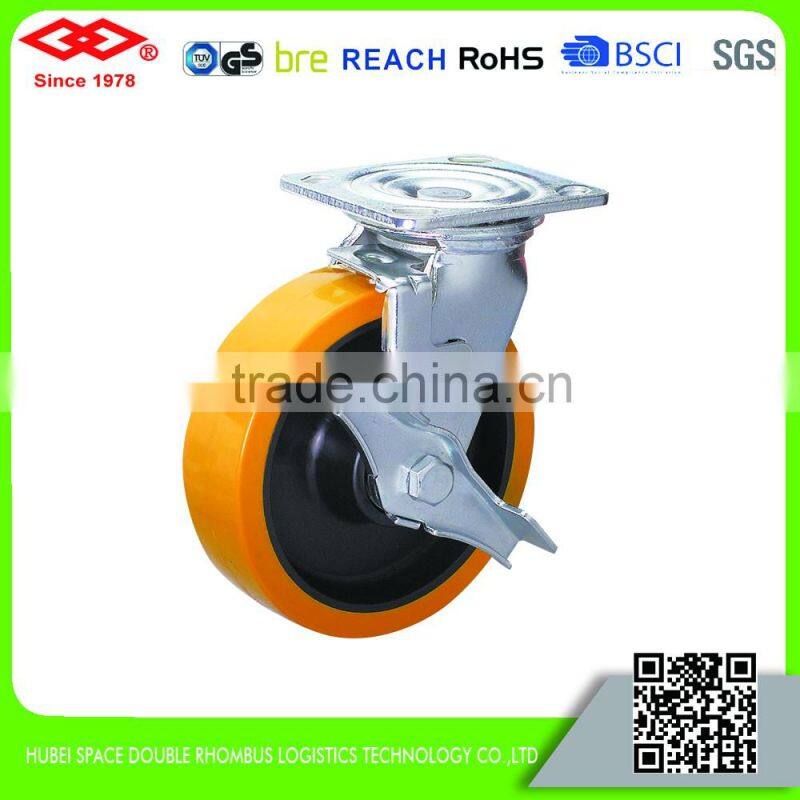 100mm-200mm Heavy duty polyurethane casters with nylon center