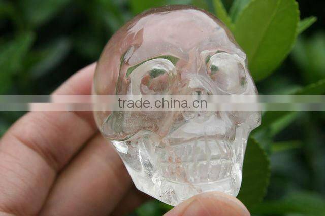 Natural Rock Clear Quartz Crystal Skull