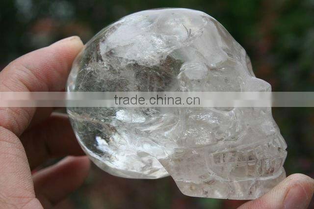 NATURAL Rock Clear Aventurine Quartz Crystal Skull