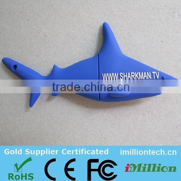Custom 3D pvc shark usb stick 8gb