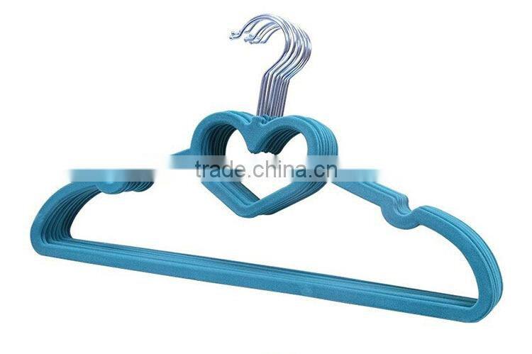 Non Slip Flocked Velvet Heart Coat Clothes Garment Hangers