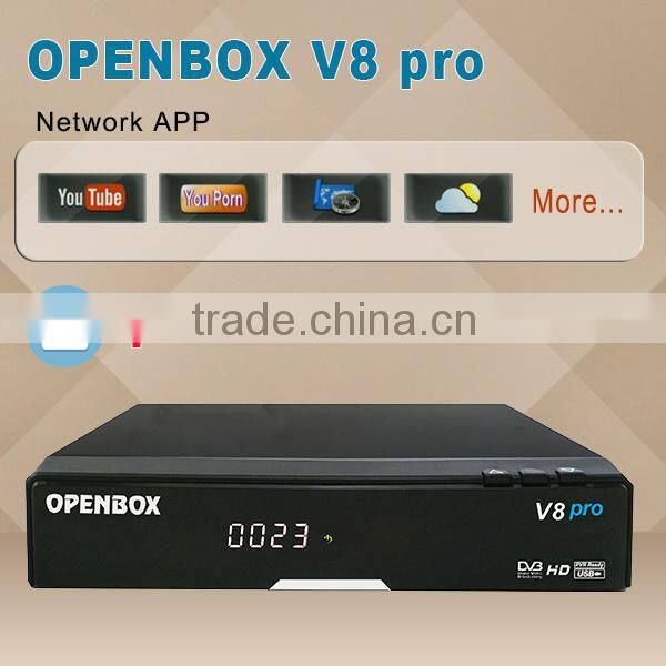 Popular!openbox V8 pro satellite reciver 4k hd 1080p with DVB-S2/T2/c ,freeIPTV2xUSB WEB TV USB Wifi 3G Biss Key Youporn CCCAMD,