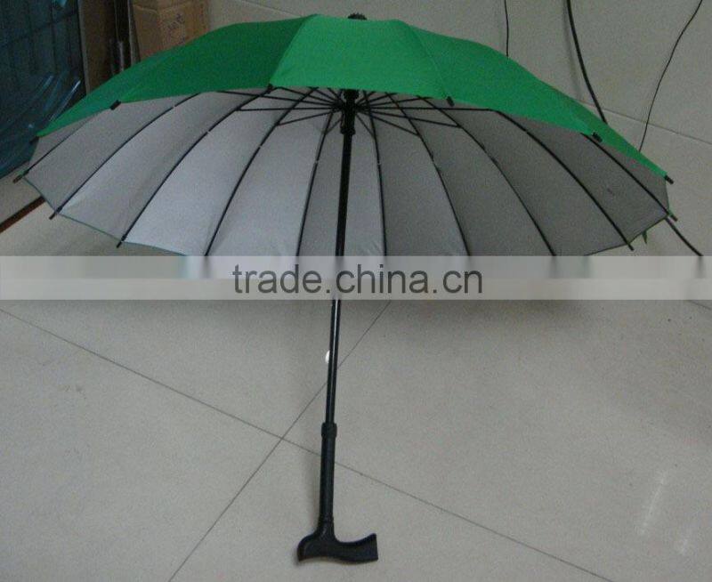 22"16k watermark printing umbrella,walking stick rain umbrella,crutch umbrella