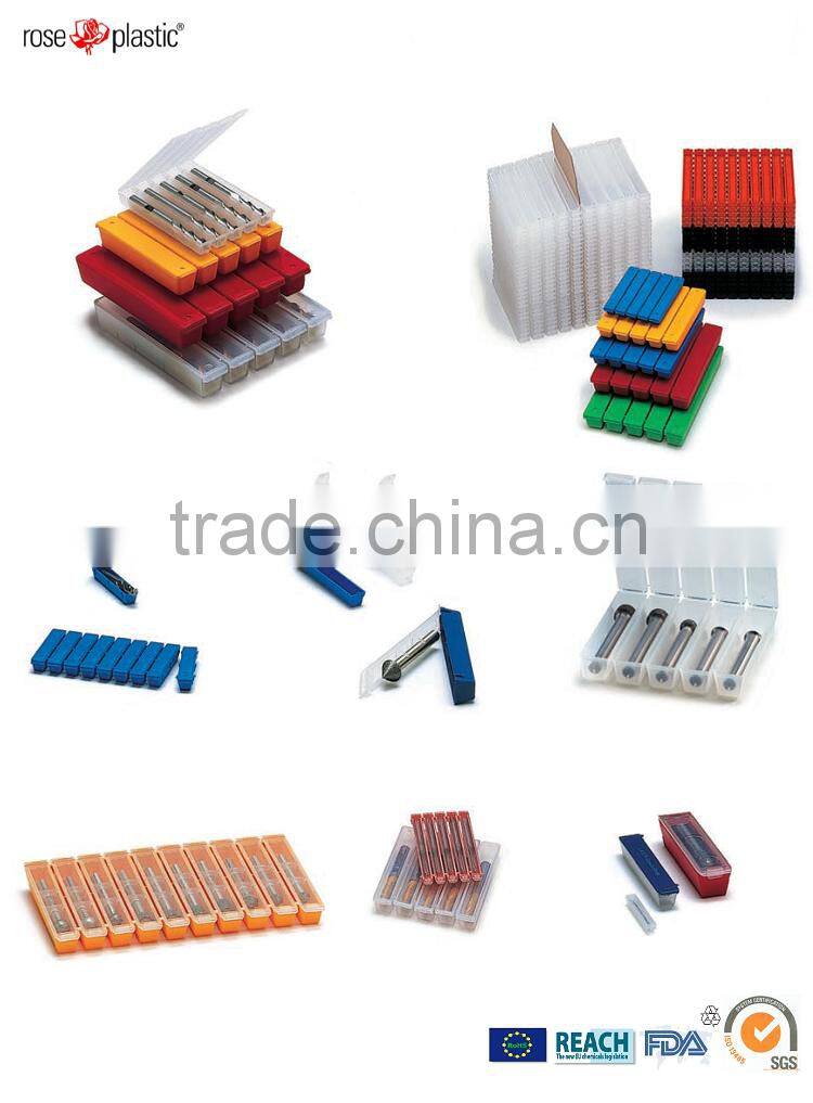 Plastic transparent or colored plastic packaging box for SDS drills and hammer drills with hanging loop Multi Pack MP