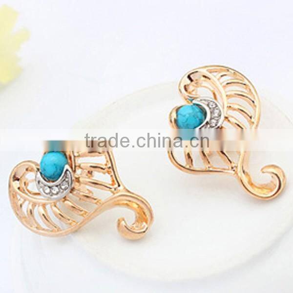 Fresh Jewelry Golden Heart Necklace Earring And Ring Sets