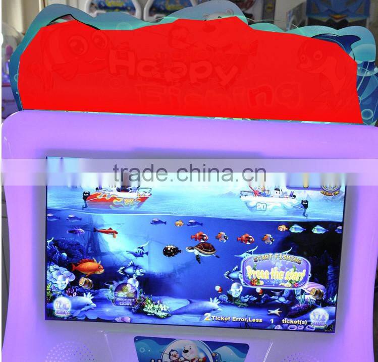 32 in LCD coin operated kids Fishing game machine amusement kiddie ride Happy Fishing game machine