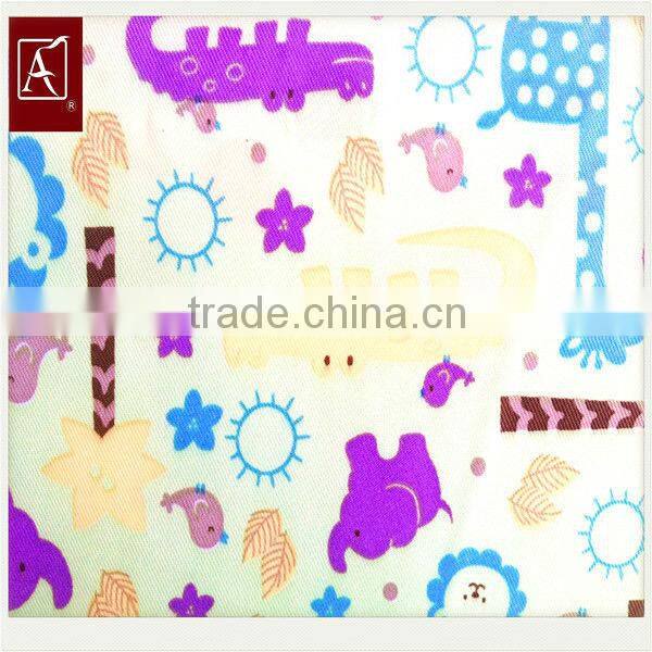 Printed/PU coated polyester twill preach skin/ microfiber fabric