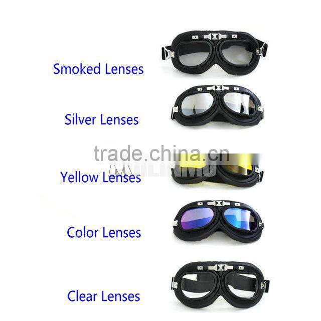 5 lens Black frame Flexible Adult Motorcycle Motocross Bike riding Cross Goggles helmet glasses