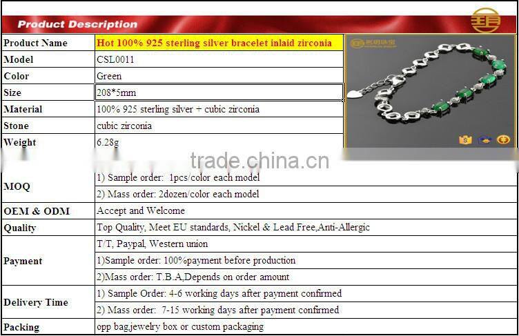 925 sterling silver green chalcedony bracelet, Charm bracelets for women