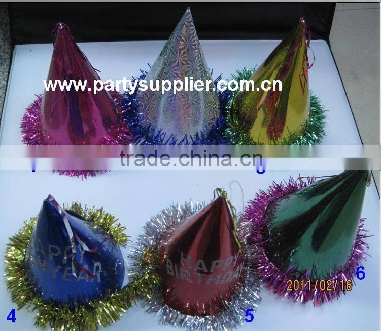 Holographic Foil Cone Hat