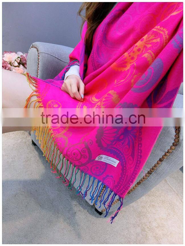 HIgh quality elegant embroidery scarf and shawl 2016