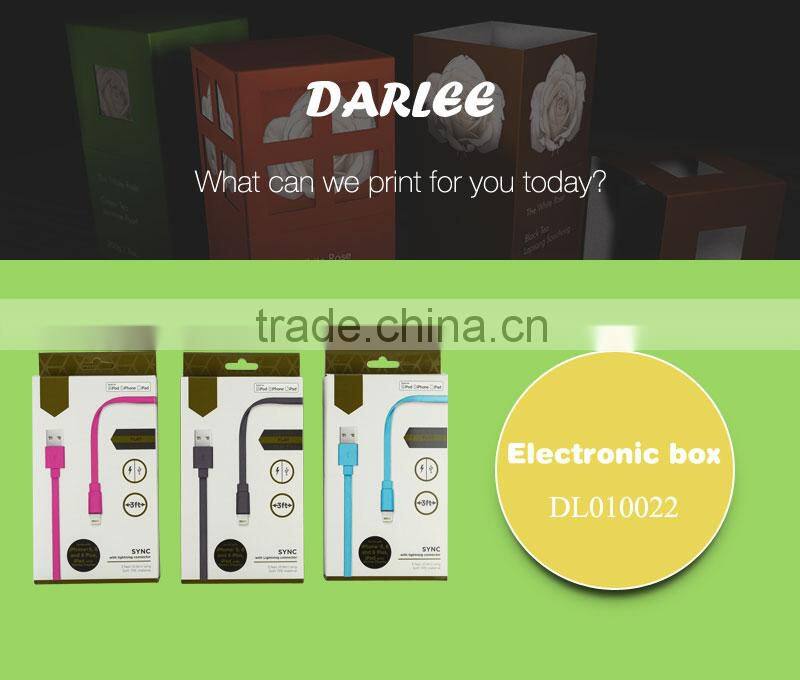 Alibaba china unique spot uv embossed custom recyclable usb cable paper box with logo