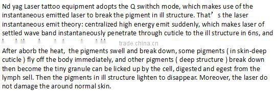 Portable tattoo removal Q-switch1064 nm 532nm nd yag laser machine for home use