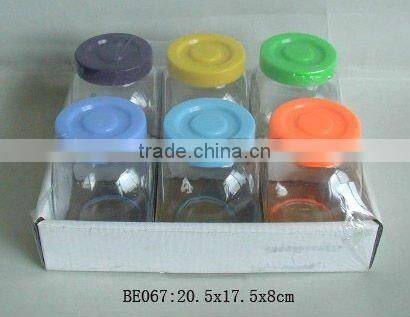 spice jar glass set in a display box