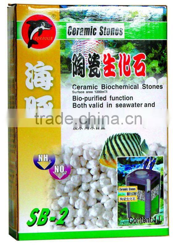 aquarium caramic biochemical stones filter for fish tank