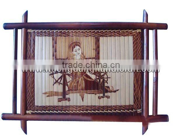 Vietnam bamboo painting with traditional pattern