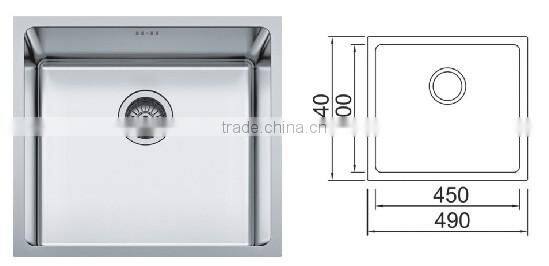 POATS PS-634 Stainless Steel Sink Inner Size: 450X400X200mm