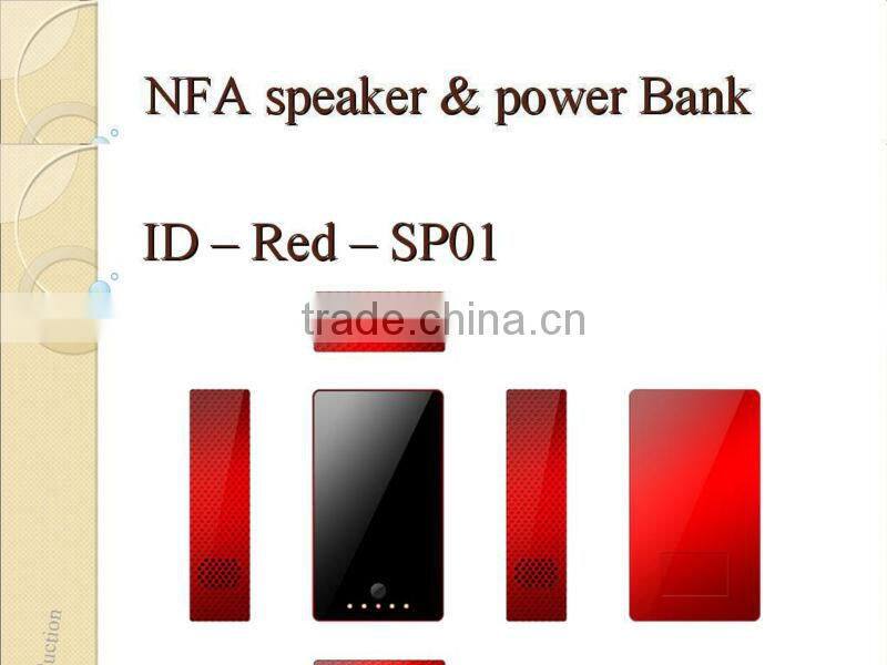 2 in 1 Near Field Audio(NFA) Amplifying Magic Wireless Speaker Power Bank for iphone 5 Samsung HTC mobile phone 5000mAh