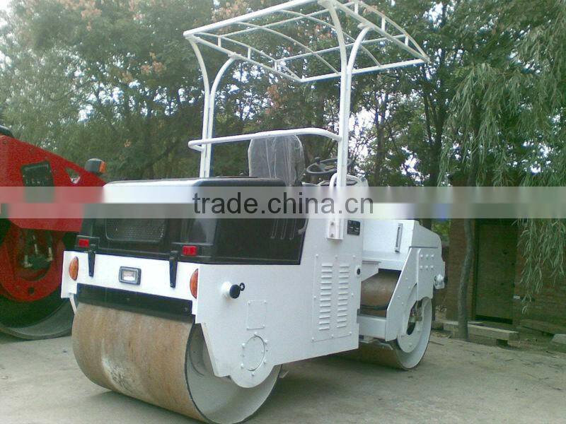HOT SALES! Double drum vibratory road roller with sunshade in low price