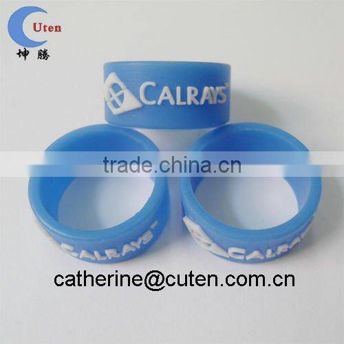 Customed Flexible Silicone Rubber finger Ring with alphabet
