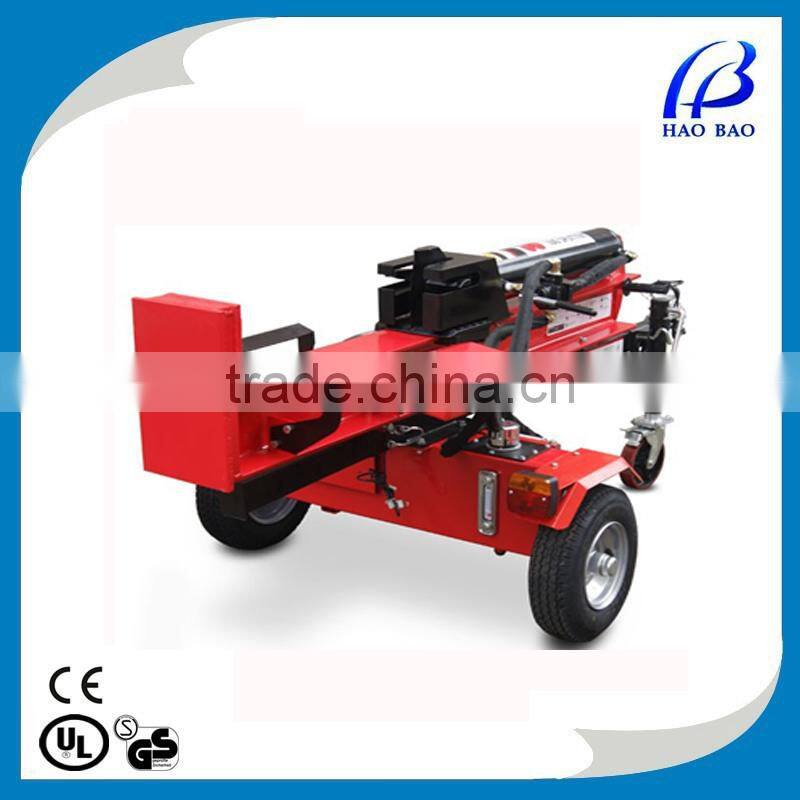 High Quality HAOBAO LS100P Horizontal and vertical gasoline engine 50 ton hydraulic log splitter with ram, front wheel with lift