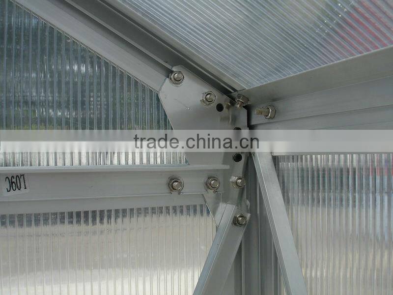 High cost performance hobby aluminium garden greenhouse kits with 6mm polycarbonate HX66 series