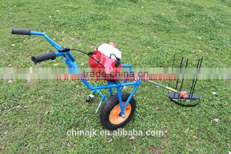 Hand push type with tyre brush cutte/rWheat Harvester 40.2 cc mini rice harvester/brush cutter