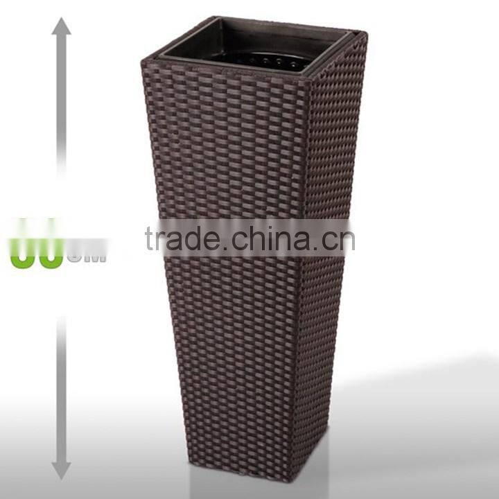 S&D Various plastic pe rattan hand made outdoor decorative indoor flower pots / cheap garden ceramic planters and pots set of 3