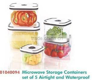01040094 Microwave Storage Containers set of 5 Airtight and Waterproof