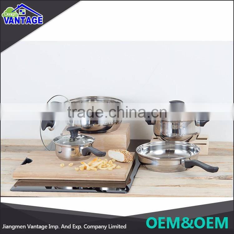 Modern kitchen eco-friendly Accessories stainless steel indian pot pan sets steel cookware