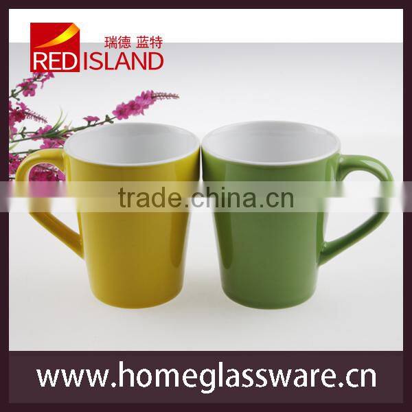 set of 2 colorful ceramic coffee mug with color box