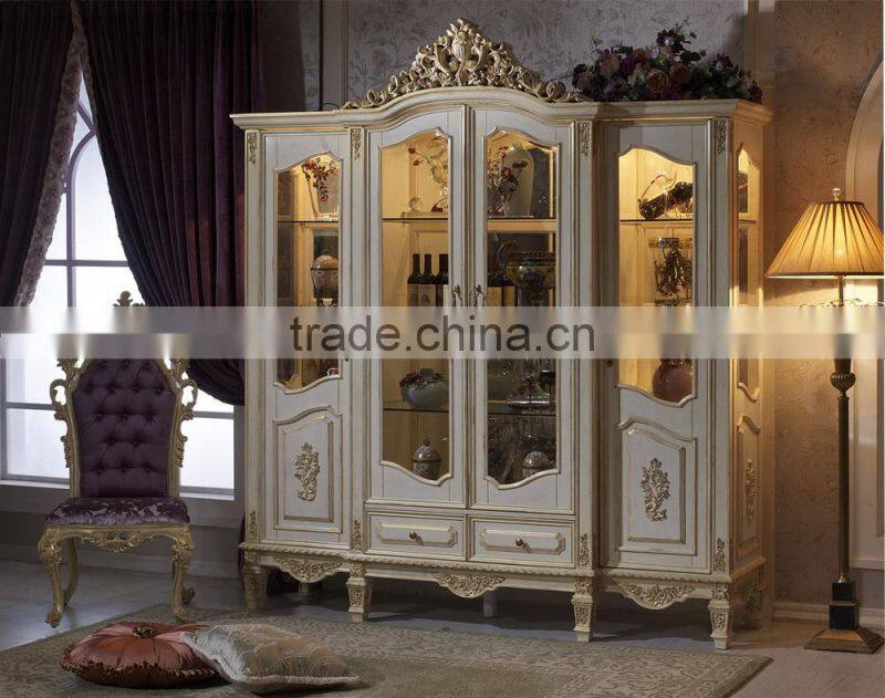 Luxury Solid Wood Red Leather Sofa, Royal Living Room Leather Sofa