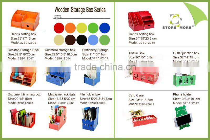 Wooden Desktop Household Handle Sundry Box/Desk Organizer/Stationery Organizer