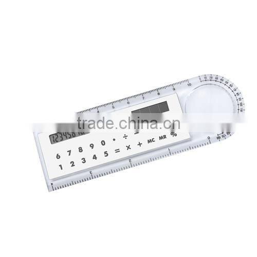 Super 10cm plastic ruler calculator and magnifier