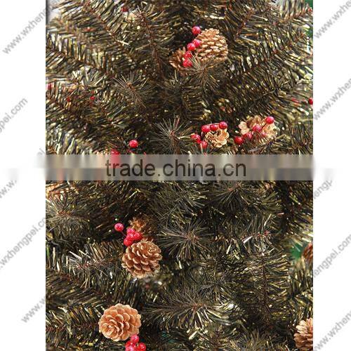 champagne PVC leaf circular pine cherry Christmas tree