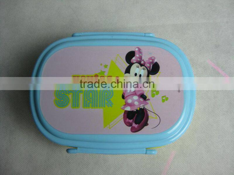 Kids Plastic lunch boxes oval-shaped lunch box with pp spoon