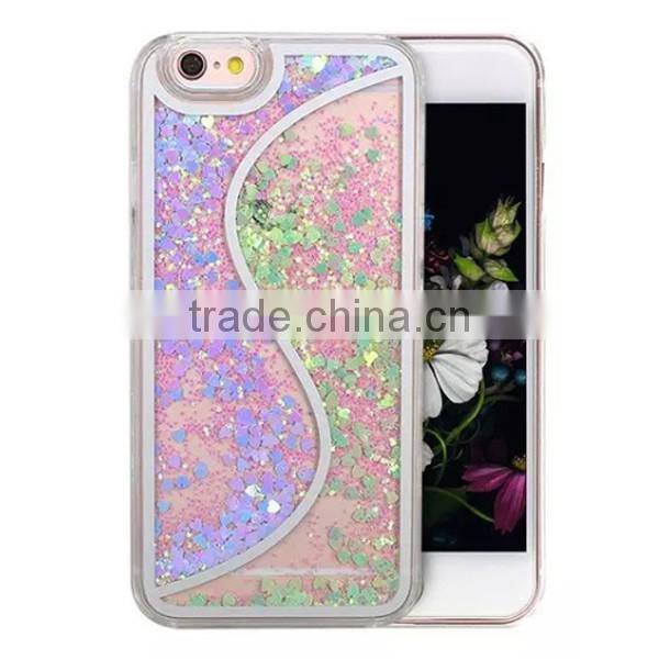 Bicolor Quicksand Glitter PC Material Phone Case For iPhone 6 6 Plus