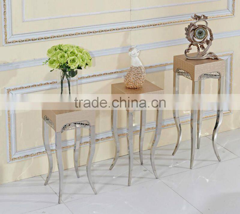 Leather Cover Metal Wedding Flower Stand Decoration