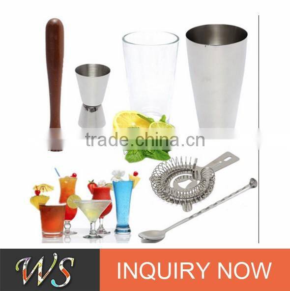 2017 famous high quality and popular cocktail shaker strainer set