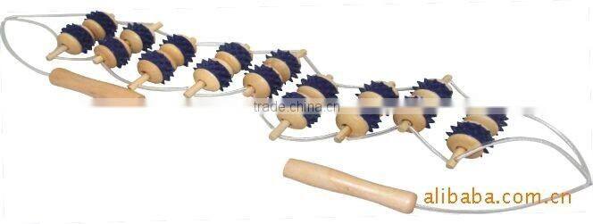 Wooden Wheel Body Back Waist Care Roller Massager
