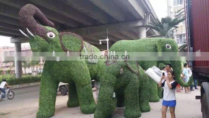 artificial plastic green sculpture for decoration fake garden