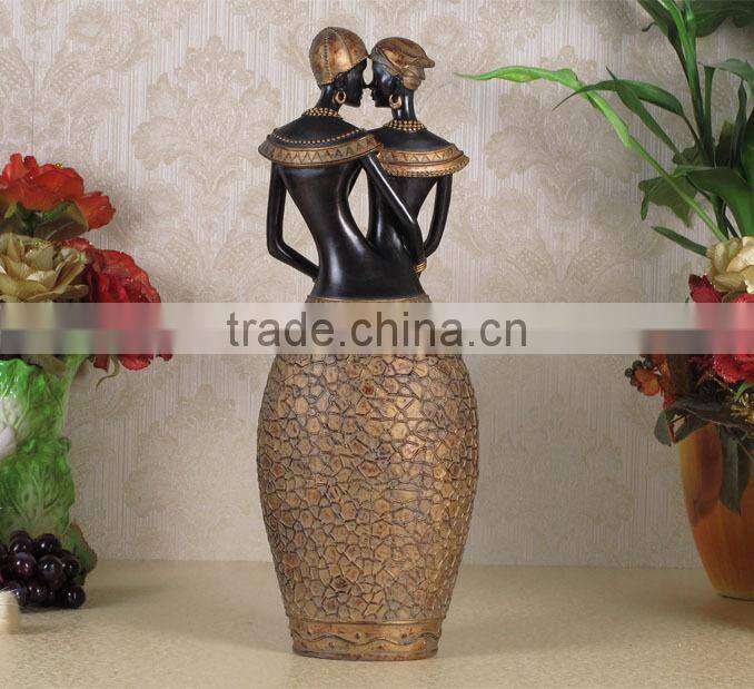 Carving Resin Sexy Black Woman Resin Sculpture For Sale