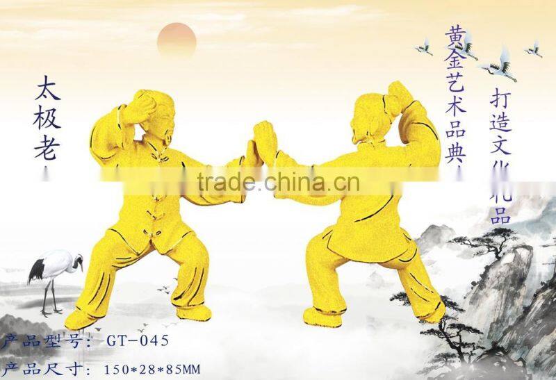 Good Quality 24k gold decorative TaiChi Old Man Figurine