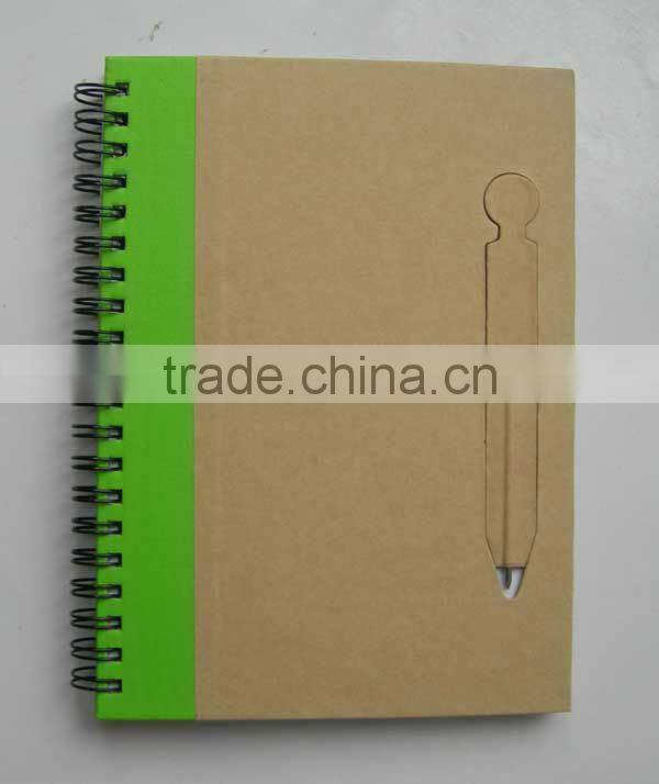 eco friendly notebook with ballpen