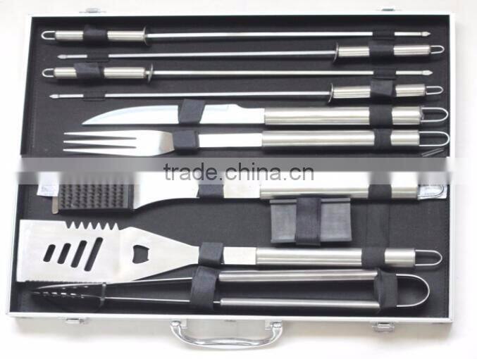 Wholesale stainless steel barbecue tool set with case