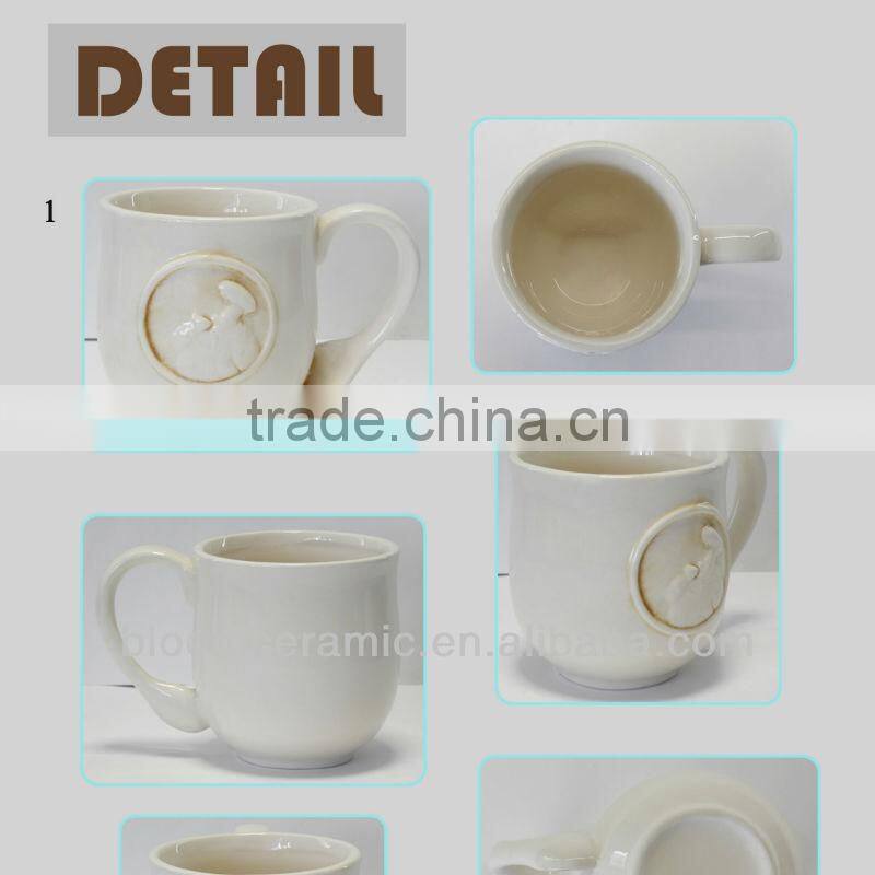 White elegant ceramic cup and saucer