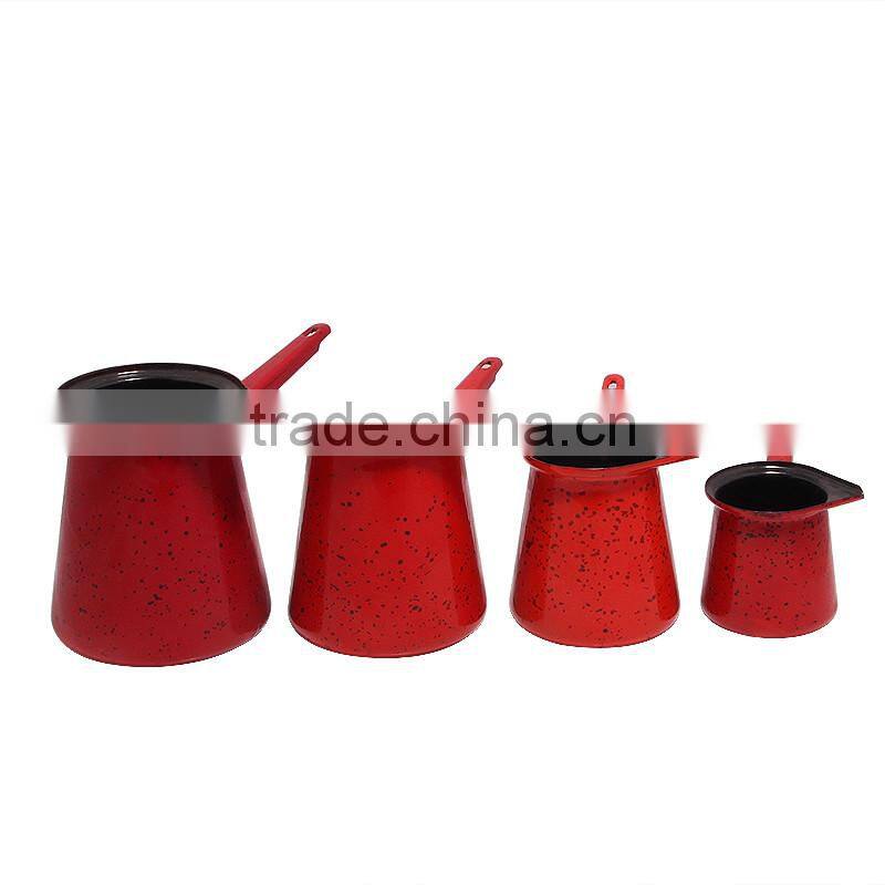 Red color arabic induction coffee pot for turkish coffee with lid