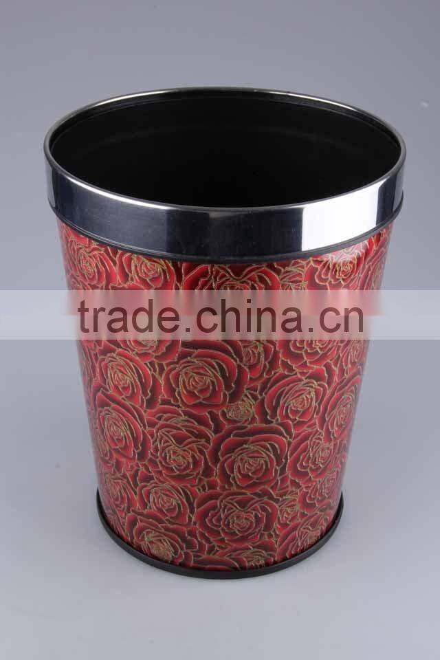 Plastic Trash Can Stainless Steel Rubbish Bin Household Garbage Can